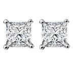 1/2 CT. Solitaire Princess Lab Created Diamond Stud Earrings
