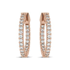 2 CT. Round Lab Created Diamond Inside Out Hoop Earrings