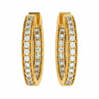 2 CT. Round Lab Created Diamond Eternity Hoop Earrings