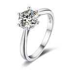 Regal Radiance Solitaire Crown Contemporary Round Moissanite Engagement Ring in Sterling Silver