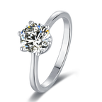 Majestic Monarch Round Moissanite Solitaire Crown with Side Studded shank Engagement Ring in Sterling Silver