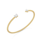 1 CT. Heart and Oval Double Head Toi et Moi Style Lab Created Diamond Bangle Bracelet