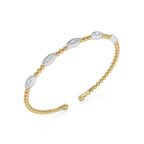 1/2 CT. Marquise Shape Round Studded Natural Diamond Bujukan Cuff Bracelets