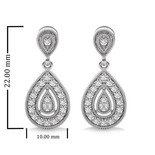 1/2 CT. Pear Shape Teardrop Natural Diamond Earrings