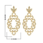 1 1/4 CT. Lab Created Round Diamond Studded Floral Design Earrings
