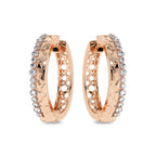 5/8 CT. Lab Created Round Diamond Studded Designer Hoop Earrings