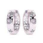 1/2 CT. Lab Created Diamond Studded Star and Crescent Moon Designer Hoop Earrings