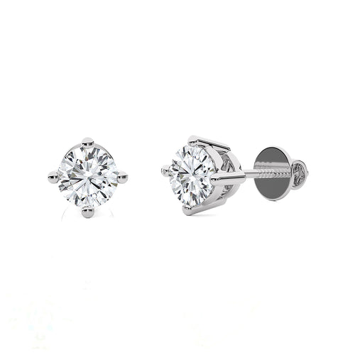 1/3 CT. Classic Solitaire Round Diamond Stud Earrings