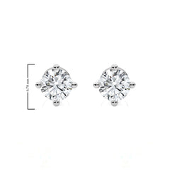 1 CT. Classic Solitaire Round Diamond Stud Earrings