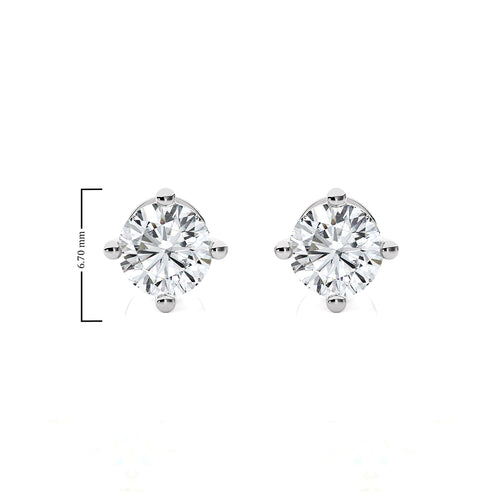 1 CT. Classic Solitaire Round Diamond Stud Earrings