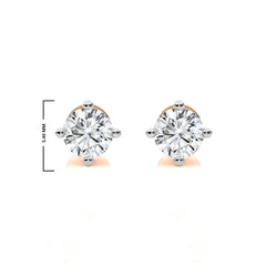 1/2 CT. Classic Solitaire Round Diamond Stud Earrings