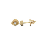 Guardian Glow Bezel Set Lab Created Diamond Evil Eye Stud Earrings