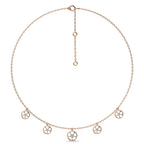 1/2 CT. Flower Symphony Lab Created Round Diamond Five Station Necklace