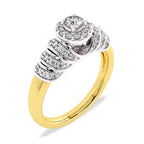 1/2 CT Round Lab Created Diamond Halo Engagement Ring