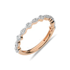 1/2 CT Round and Marquise Natural Diamond Wedding Band