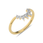 1/5 CT. Seven Stone Round and Pear Natural Diamond Curve Band Ring
