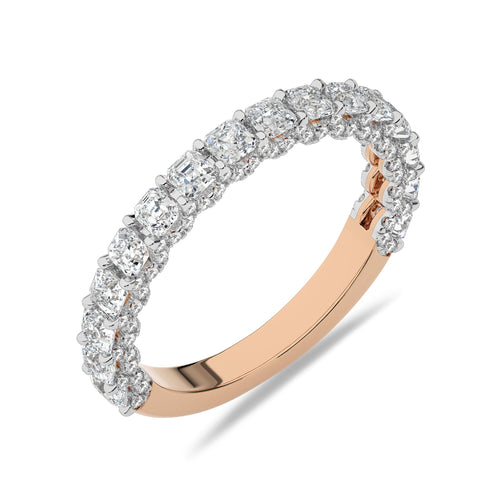 2 CT.Asscher and Round Lab Created Diamond Wedding Band