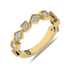 3/8 CT.Princess and Round Lab Created Diamond stackable Wedding Band