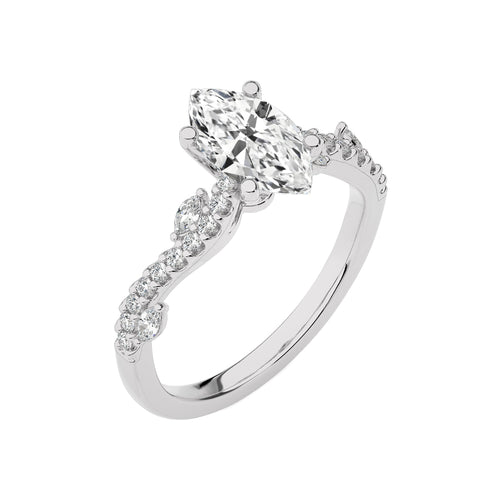 Seraphic Strand Marquise Engagement Ring