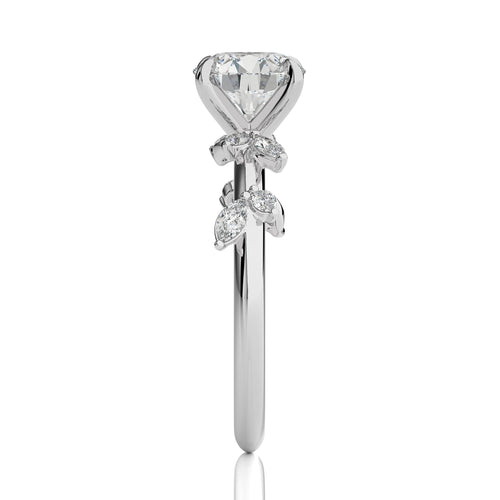 Petal Pathway Round Engagement Ring