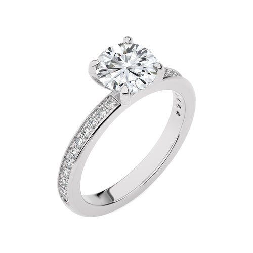 Graceful Round Diamond Engagement Ring