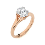 1 1/2 CT. Iconic Solitaire Split Shank Oval Natural Diamond Engagement Ring