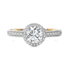 Classic Gleam Bazel and Halo Diamond Engagement Ring