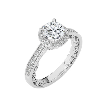 diamond beaded silver ring 1