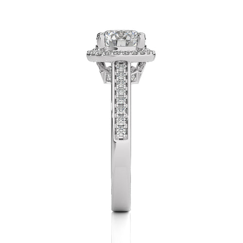 Classic Gleam Bazel and Halo Diamond Engagement Ring