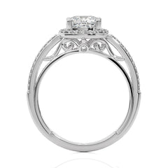 Aura Vintage Diamond Halo Engagement Ring