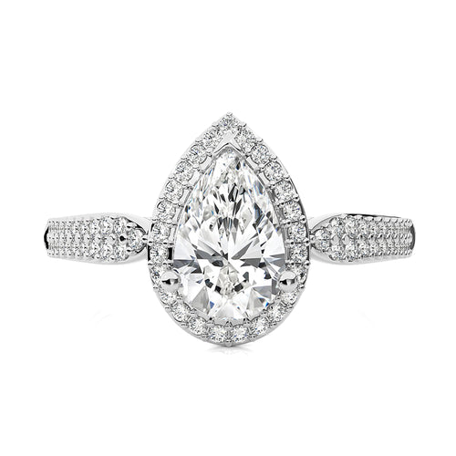 Vintage Style Bazel and Halo Diamond Engagement Ring