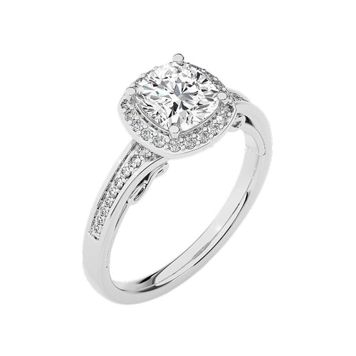 Designer Nobel Diamond Halo Engagement Ring
