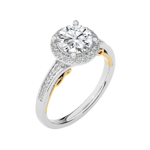 Designer Nobel Diamond Halo Engagement Ring