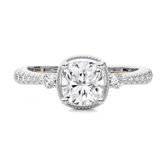 Vintage Style Diamond Halo Engagement Ring