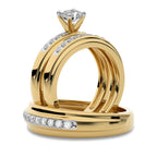 1 CT. Round Lab Created Diamond trio set Band Ring