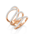 1/2 CT. Round Natural Diamond Eclipse Wave Ring