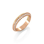 1/4 CT. Knife Edge Round Natural Diamond Two tone Wedding Band