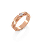 Two-Tone Round Natural Diamond Ring with Diamond Accent