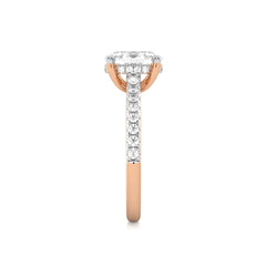 2 1/3 CT. Oval and Round Natural Diamond Engagement Ring