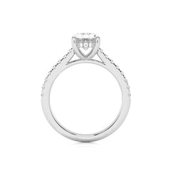 2 1/3 CT. Oval and Round Natural Diamond Engagement Ring