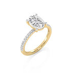 2 1/5 CT. Oval and Round Natural Diamond Engagement Ring