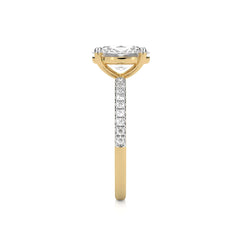 2 1/5 CT. Oval and Round Natural Diamond Engagement Ring