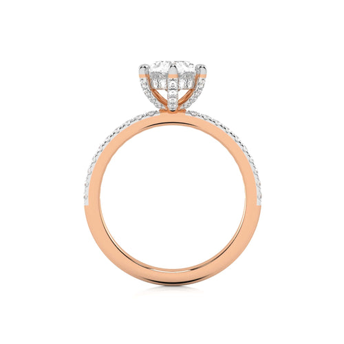 2 1/3 CT. Oval and Round Natural Diamond Engagement Ring