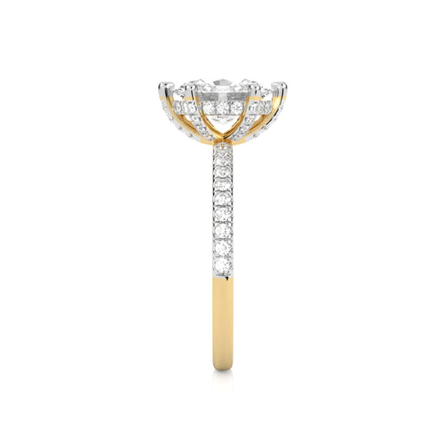 2 1/3 CT. Oval and Round Natural Diamond Engagement Ring