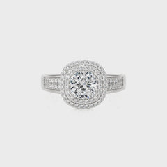 Daisy Blossom Bazel Halo Diamond Engagement Ring