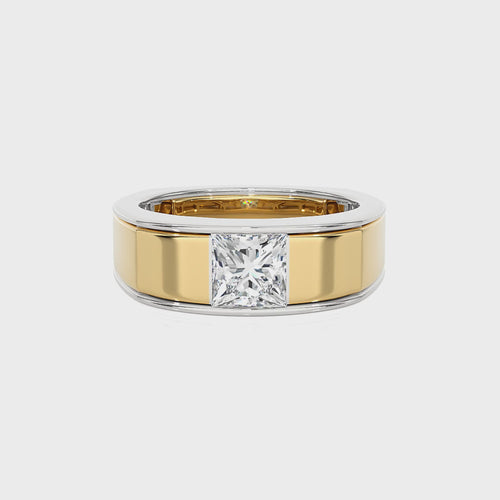 Royal Princess Enchantment Solitaire Men's Lab Created Diamond Engagement Band Ring