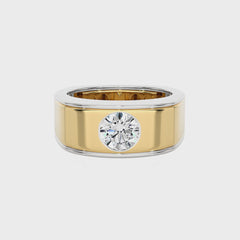 1 1/2 CT. Royal Round Enchantment Solitaire Men's Lab Created Diamond Engagement Band Ring