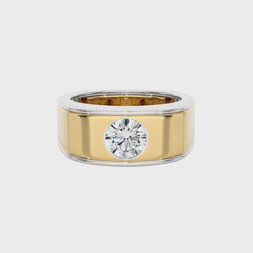 1 1/2 CT. Royal Round Enchantment Solitaire Men's Lab Created Diamond Engagement Band Ring