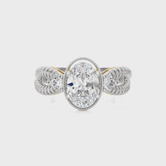 Classic Twisted Split Shank Diamond Halo Engagement Ring