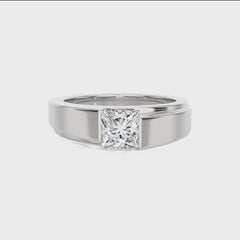 1 1/2 CT. Regal Princess Brilliance Solitaire Men's Lab Created Diamond Engagement Band Ring